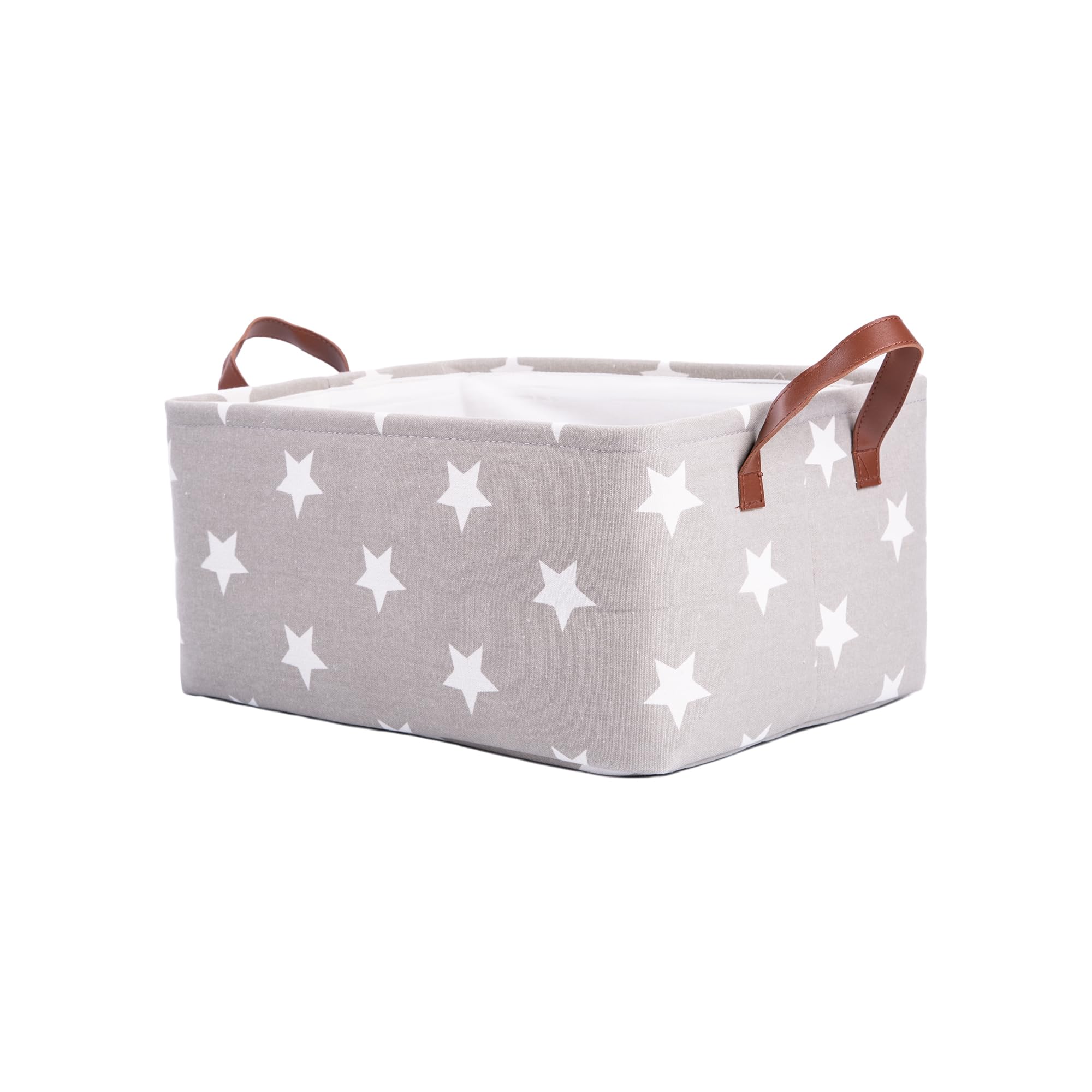Star Pattern Fabric Laundry Hamper Laundry Bag Storage Basket Wardrobe Organizer Under bed Basket (Grey)