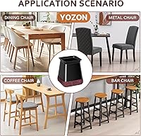 Vista 6 de Protectores de Piso para Patas de Silla Cuadrados, Protectores de Patas de Silla para Pisos de Madera Dura, Tapas de Silicona con Fieltro que