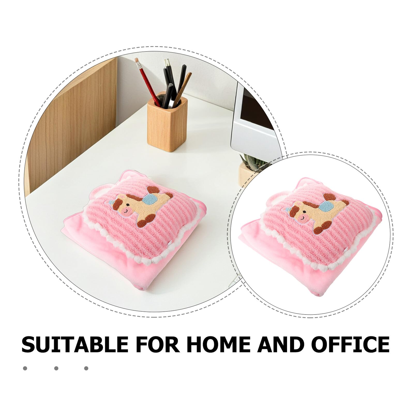 TOYANDONA Coperta Cuscino Cavallo 2 in 1 Rosa, Peluche Pp Cotone