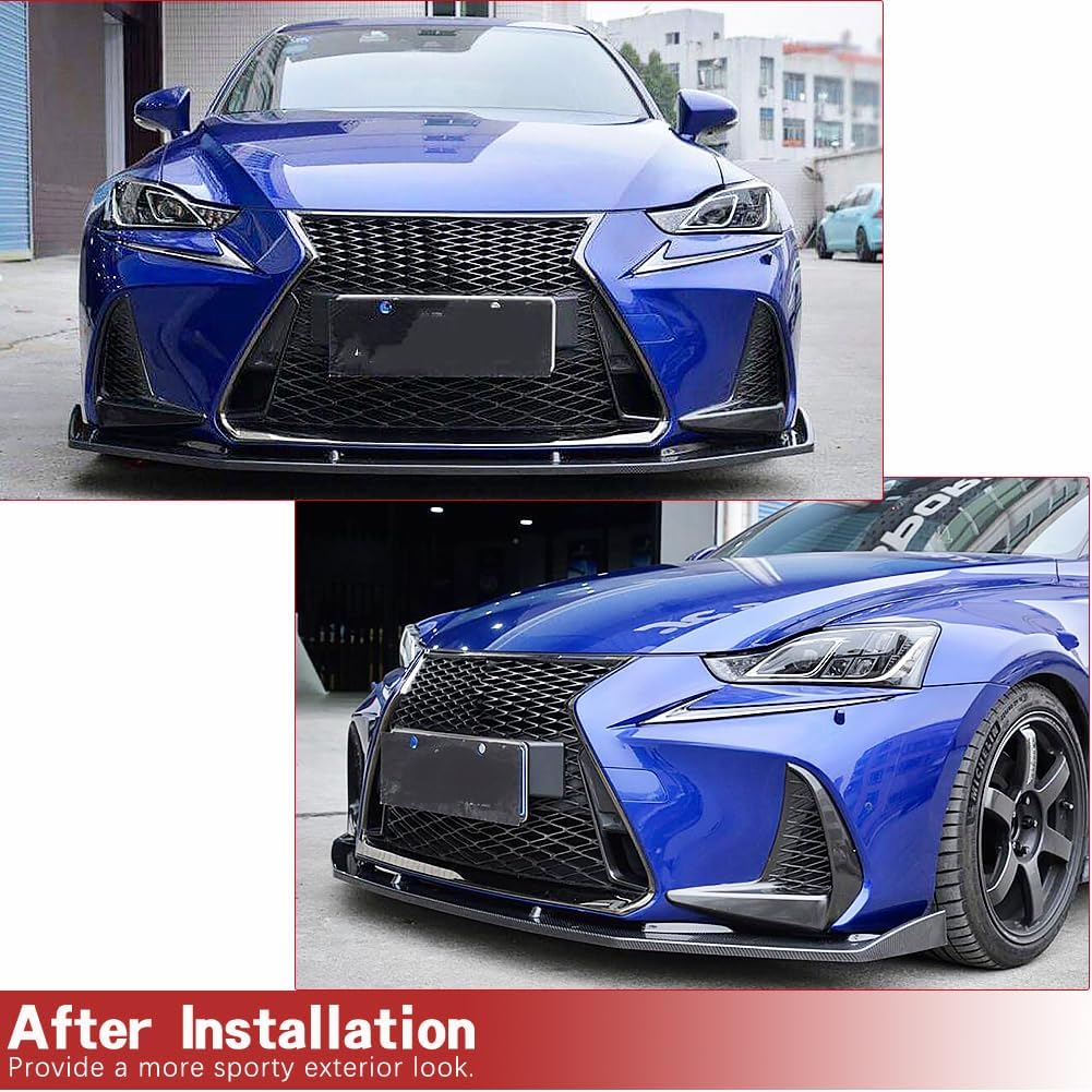Carbon Fiber Front Bumper Lip for Lexus IS300 IS350 Base is & is F Sport 2017-2019 Sedan 4-Door Front Lip Spoiler Body Kit Factory Outlet