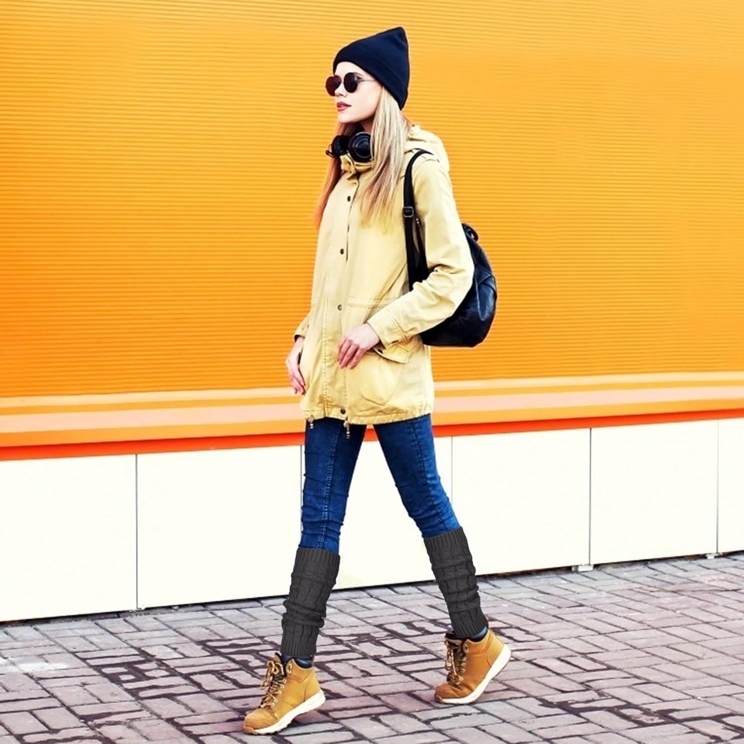 Loritta Womens Leg Warmers Winter Warm Knit Long Boot Socks Slouch Knee High 80s for Party - Image 6