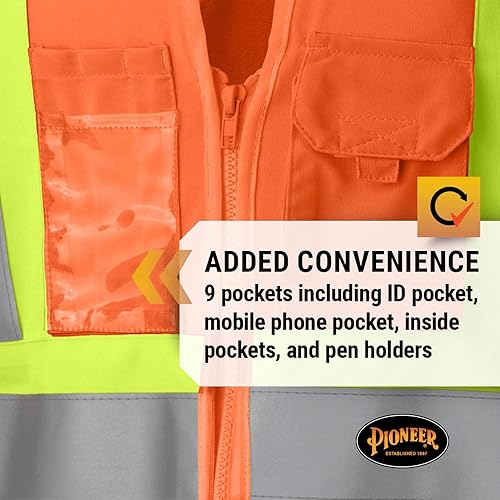 Miniatura 7 de Pioneer 139PKU - Chaleco de malla para mujer (talla XCH), color rosa., 2XL, Naranja (Hi-Vis Orange)