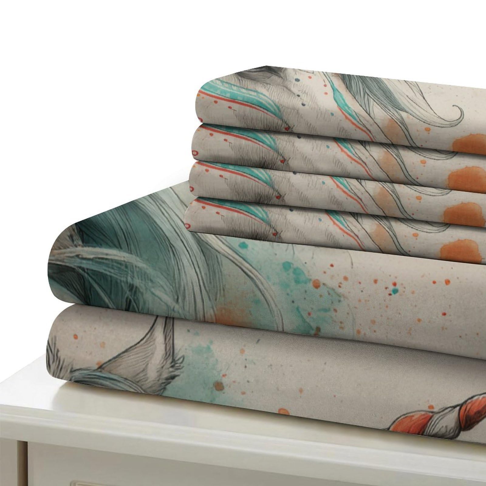 Set Biancheria da Letto Unicorno Fantasia Stampa 3D Copripiumino Microfibra Decorazione Camera Unicorno Morbido Traspirante Idea Regalo Super king（260x220cm）