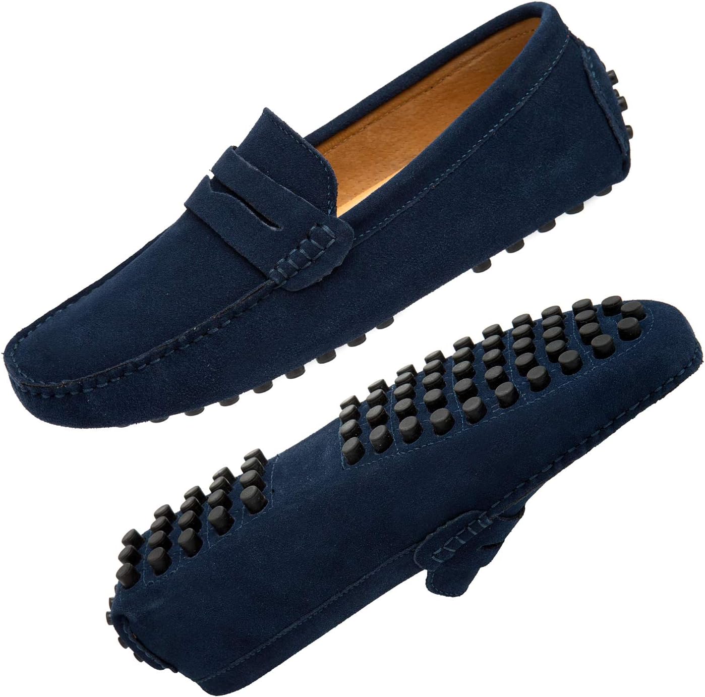 Go Tour Men's Penny Loafers Moccasin Driving Shoes Slip On Flats Boat Shoes - Image 7