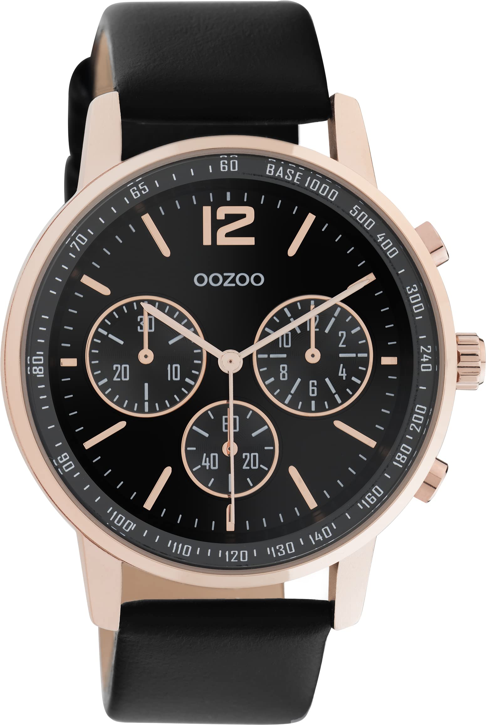 OOZOO Timepieces C10814 Orologio Uomo, Cassa 42mm, Cinturino In Pelle, Quadrante Analogico, Look Cronografo, Regalo