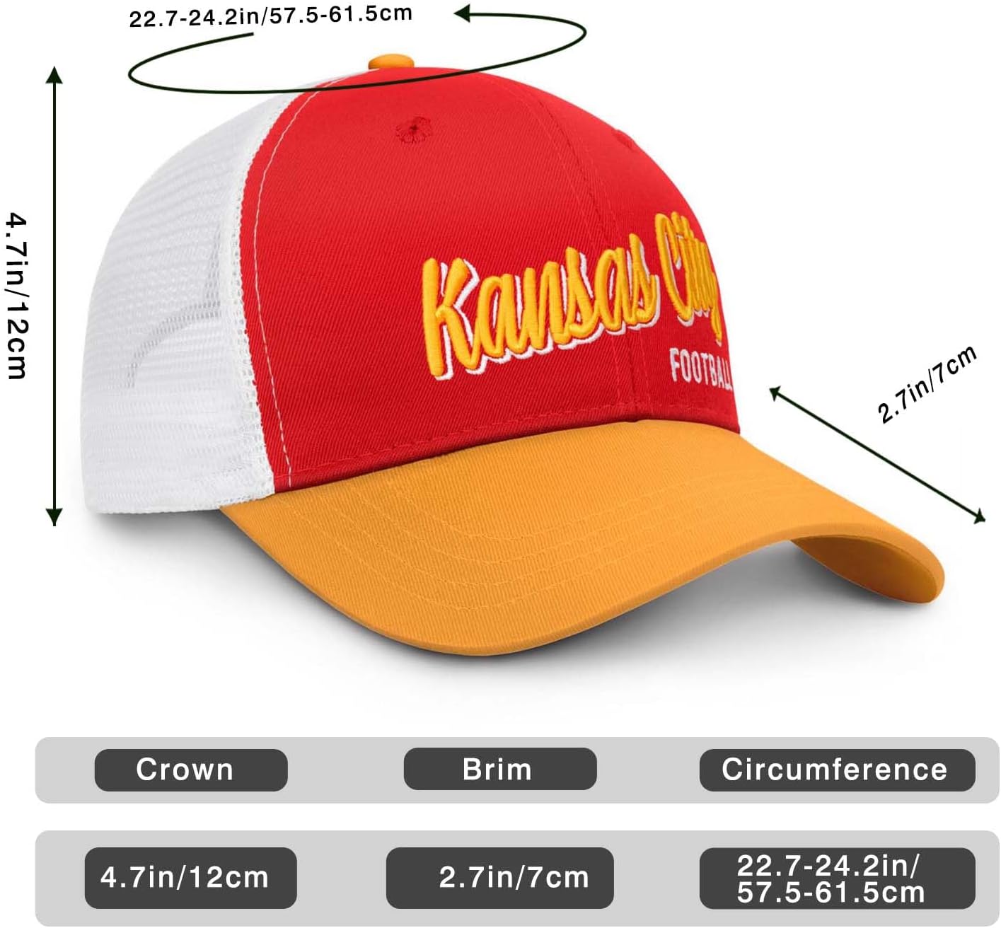 Football Team Mesh Baseball Cap, Embroidered Sports Fan Baseball Caps for Men Women, Football Hat Gifts Merch Gear Suff - Image 3
