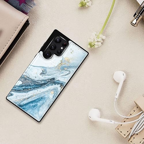 Miniatura 7 de LETO Funda para Galaxy S22 Ultra, funda de piel tipo cartera con diseño de moda para niñas y mujeres, ranuras para tarjetas, funda protectora para