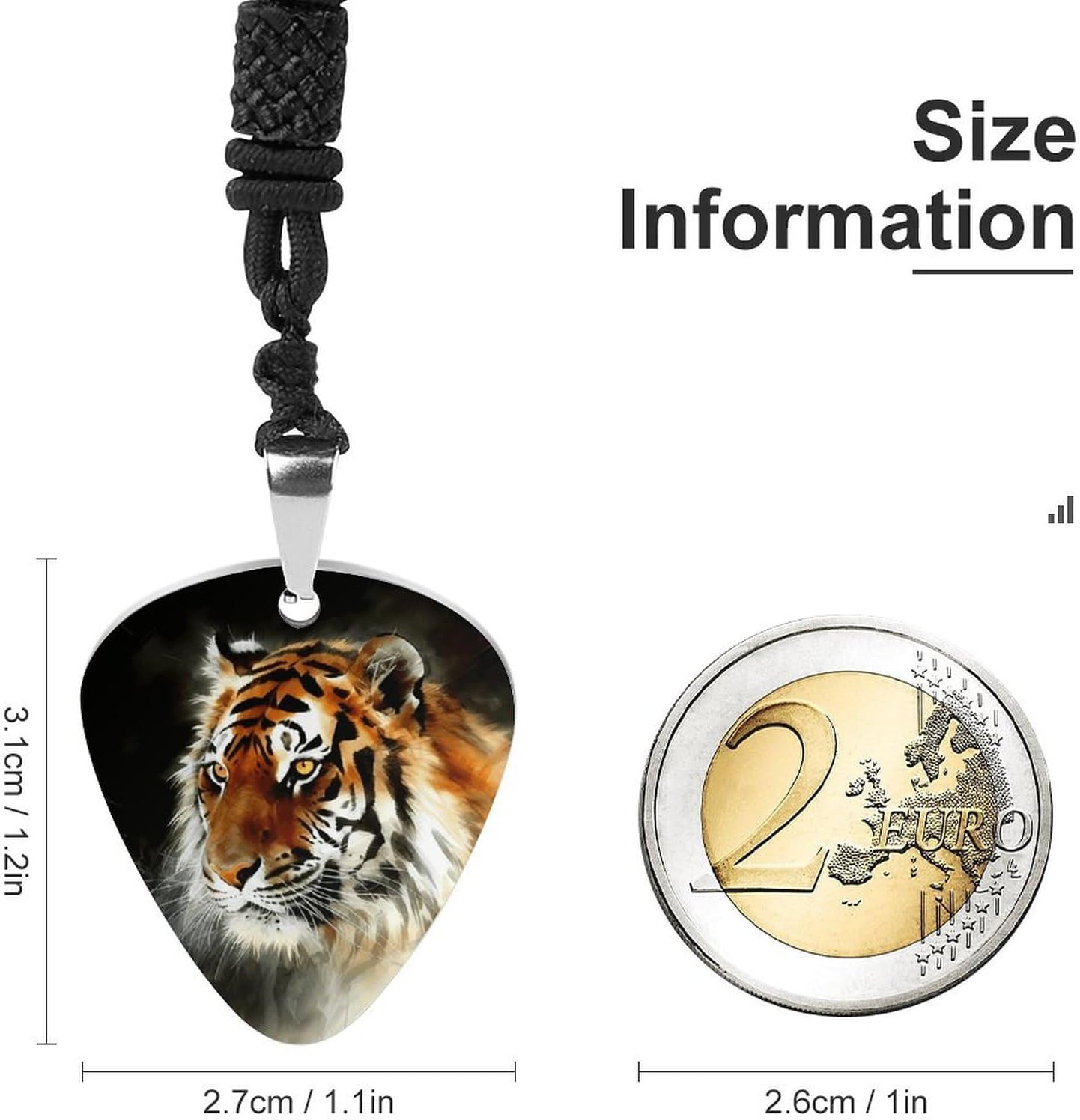 Lightweight Guitar Pick Necklace Titanium Steel Trendy Music Necklace image 3