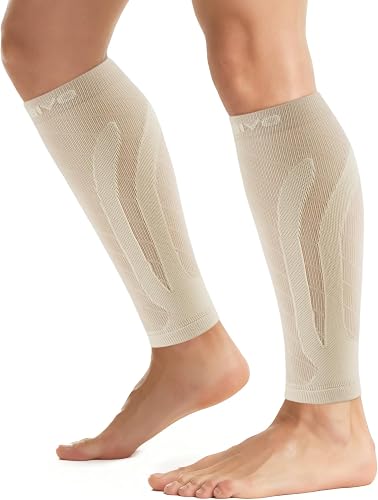 CAMBIVO Medias Compresivas 2 Pares, Calcetines Compresion Mujer Hombre, Mangas de Compresión para Deporte, Running, Ciclismo, Trabajo, Vuelo