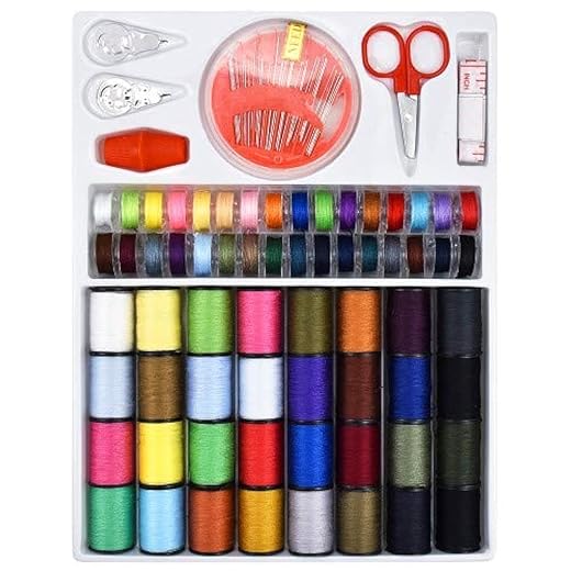 100pcs Sewing Thread Tools Kit,64 Rolls Machine Thread Spools and Sewing Bobbins,Sewing Accessories with Scissors, Thimble,Threader,Tape Measure and 30pcs Needles for Machine Hand Sewing(Multi-Color)