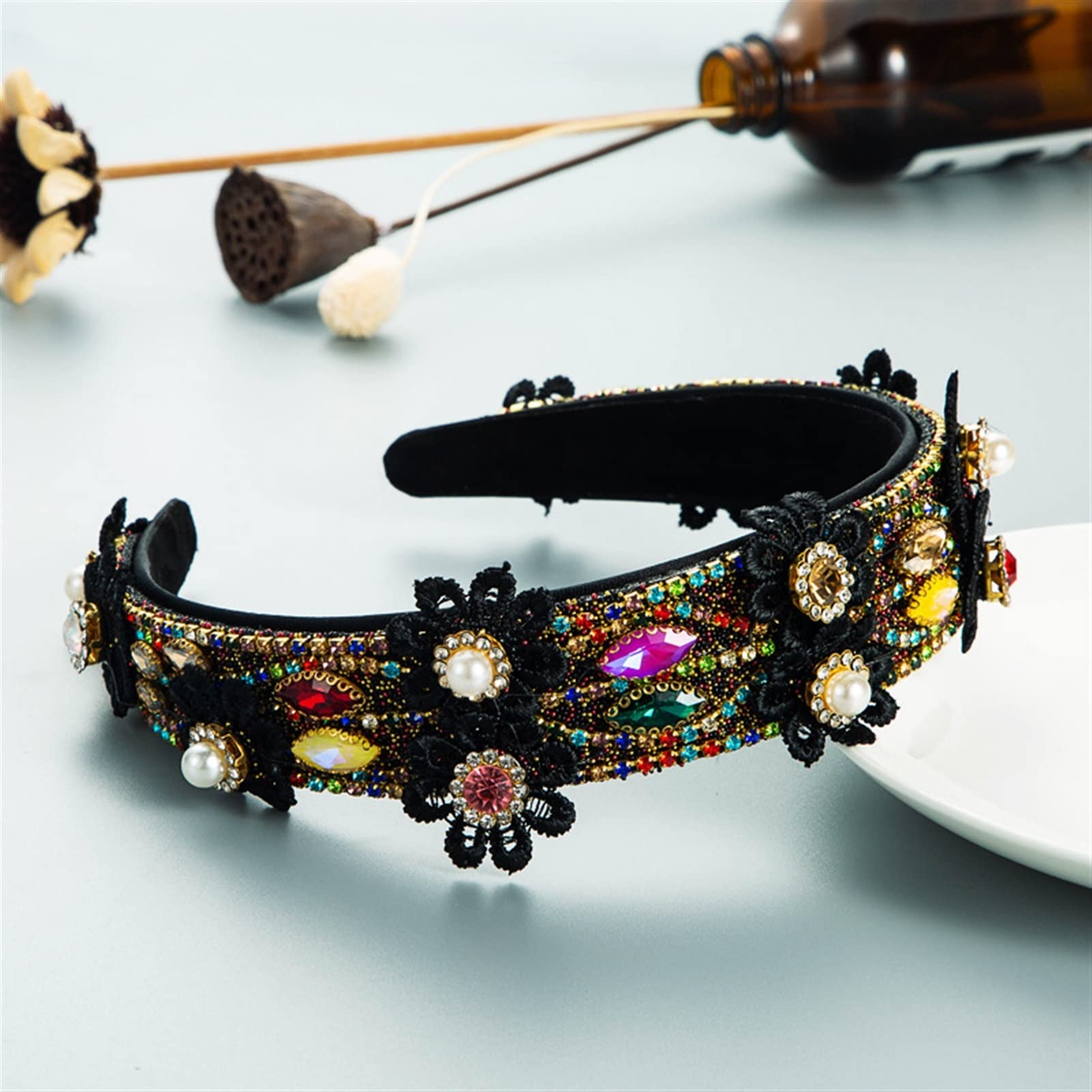 Firuilo Vintage Stirnband Mit Kristallen & Perlen – Barocker Haarschmuck Für Damen & Mädchen