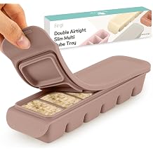 1 oz 6-Cavity Silicone Ice Cube Freezer Tray with Lid, Brown