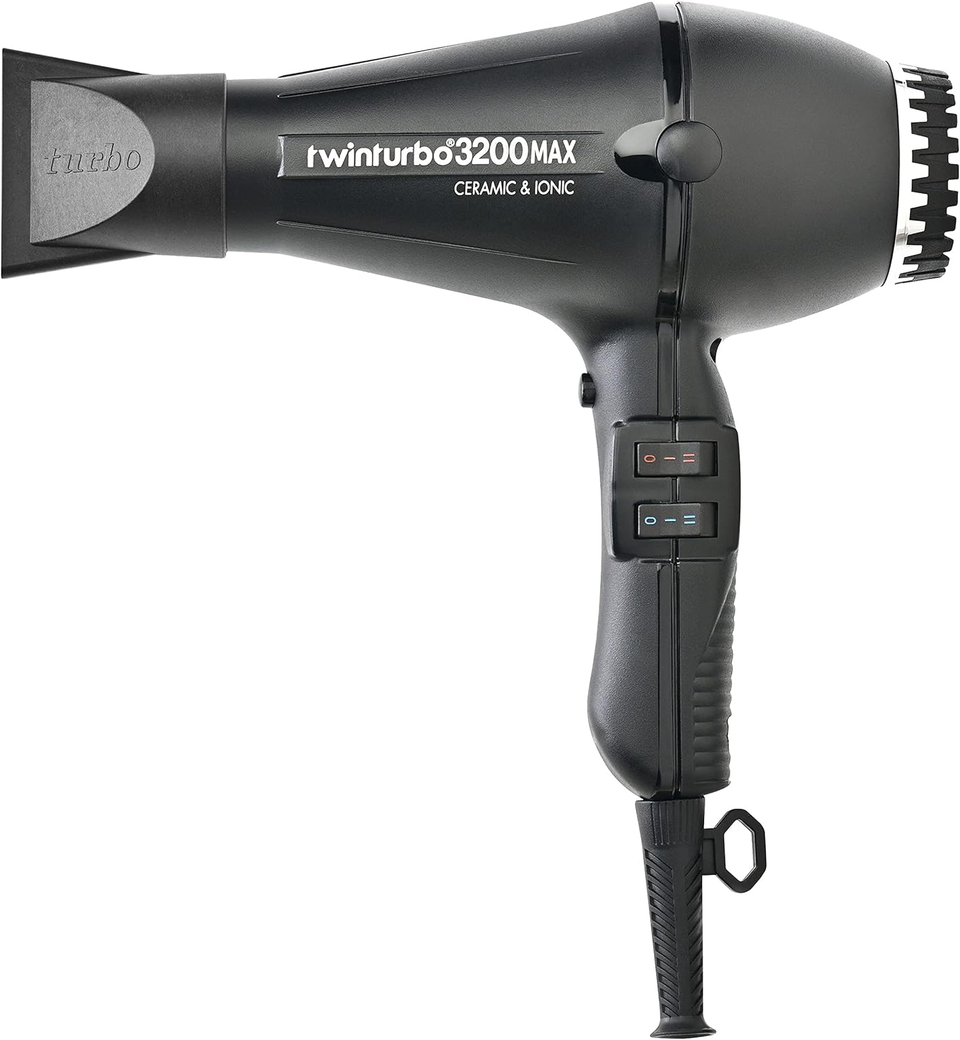 Turbo Power 3200 MAX Ceramic & Ionic Black Hair Dryer and Miracle Medium Detangling Brush Blush Pink