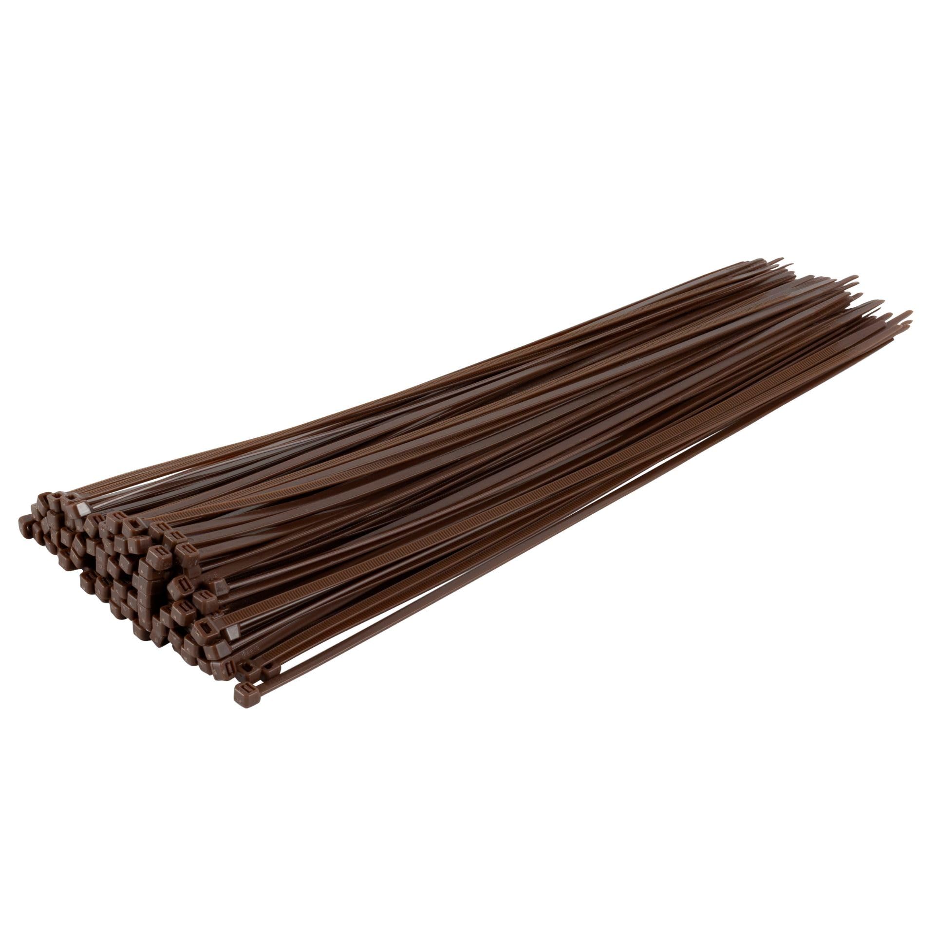 GTSE Heavy Duty Long Brown Cable Ties, 530mm x 9.0mm, Pack of 100, Premium Nylon Zip Ties, Plastic Tie Wraps, Secure Self-Locking Mechanism, for Home, Garden, Office and DIY