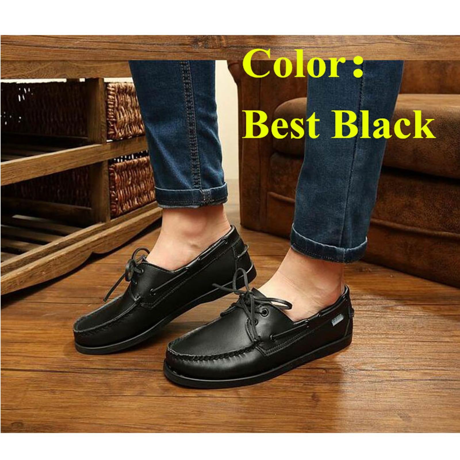 Mocassini Da Uomo Classici Alla Moda Fatti A Mano Con Lacci, Scarpe Da Lavoro Casual In Vera Pelle, Scarpe Da Barca Da Guida