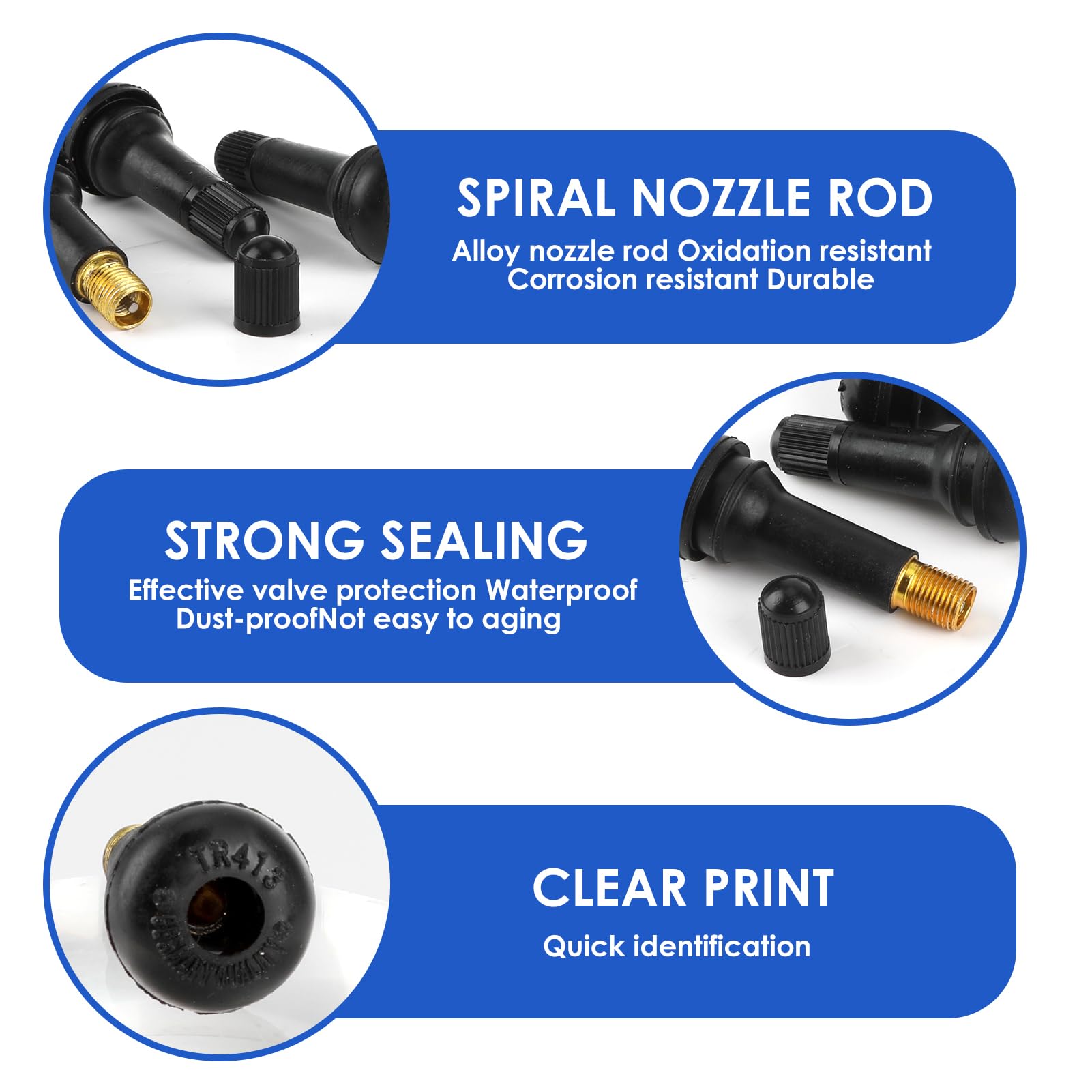 Valvole In Gomma TR413 Per Pneumatici - Set Da 12 Pezzi Per Auto, Moto E Bici - Foto 9