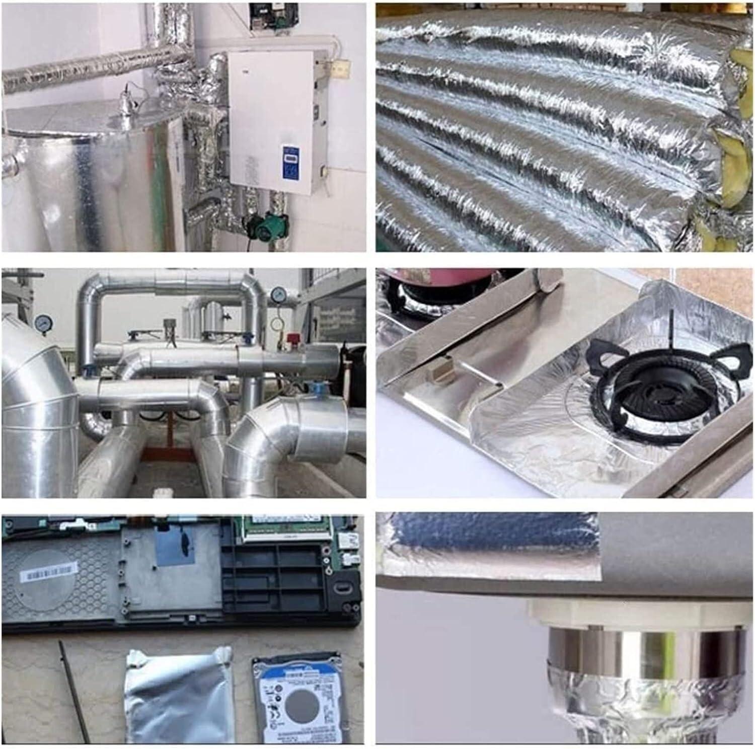 Cinta for herramientas de bricolaje Accesorios Cinta adhesiva de aluminio Cinta de sellado de aluminio resistente al calor Cinta aislante Espesada Sellado a alta temperatura Cinta impermeable Cinta de