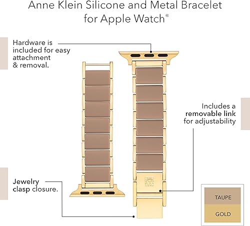 Miniatura 5 de Anne Klein Pulsera de moda de goma para Apple Watch, segura, ajustable, correa de repuesto para Apple Watch, se adapta a la mayoría de las muñecas