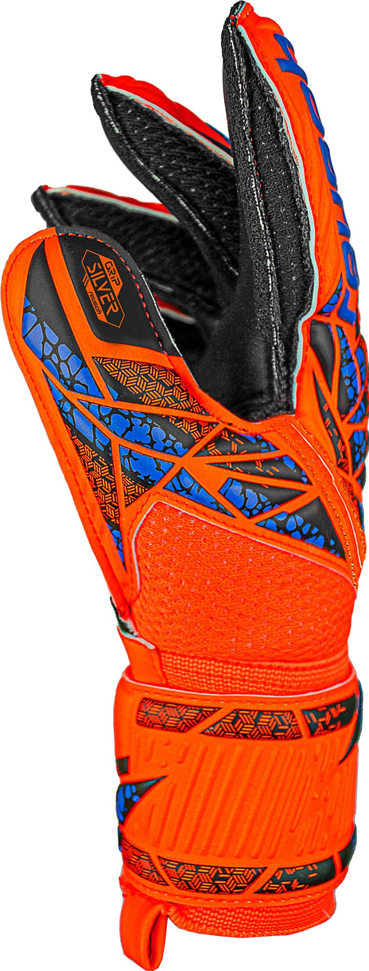 Reusch Torwarthandschuhe Kinder Jugendliche | starker Grip, optimale Passform & maximale Stabilität | für Training & Spiel | Naturrasen & Kunstrasen | Größe 4-8 | Attrakt Silver Junior