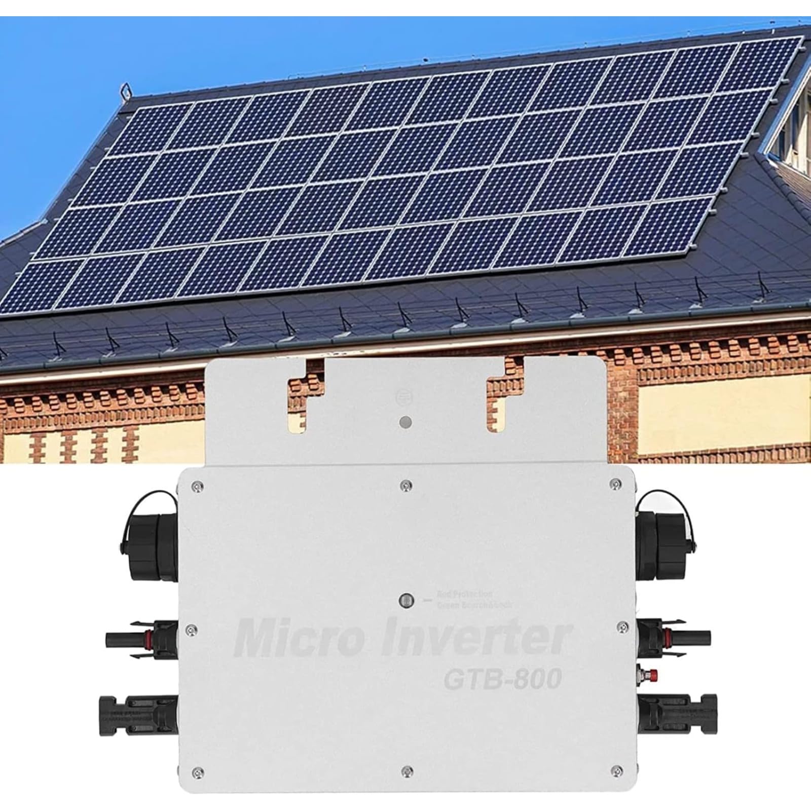 Inversor de red de 800 W, micro inversor impermeable, inversor de red solar, control WiFi, inversor CC a CA 120, 230 V, identificación automática IP65, resistente al agua