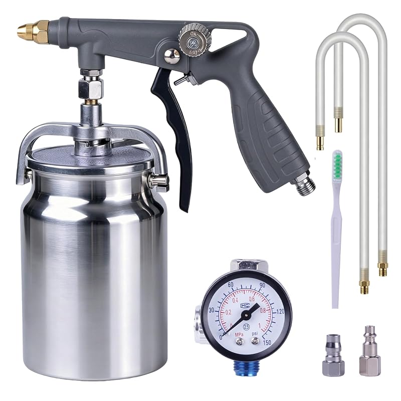 Pistola de Pintura para Undercoating Automotivo GtuiBugt com Copo de Sucção e Mangueiras de Spray 360° QTY-M-1