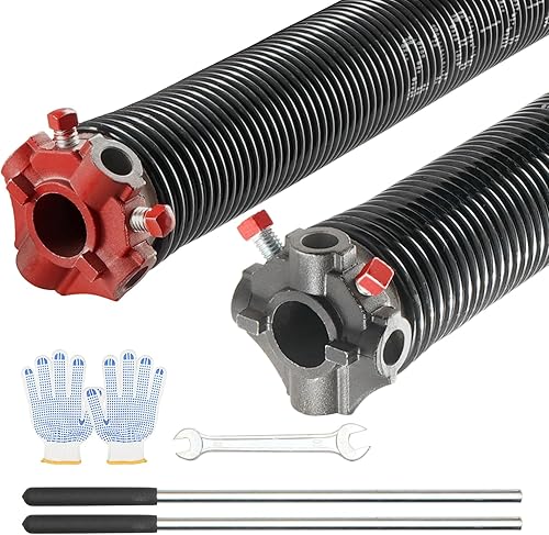 VEVOR Muelles de torsión para puerta de garaje, par de 0.218 x 2 x 23 pulgadas, 16000 ciclos, resortes para puerta de garaje con barras de bobinado disponible en Yaxa Peru