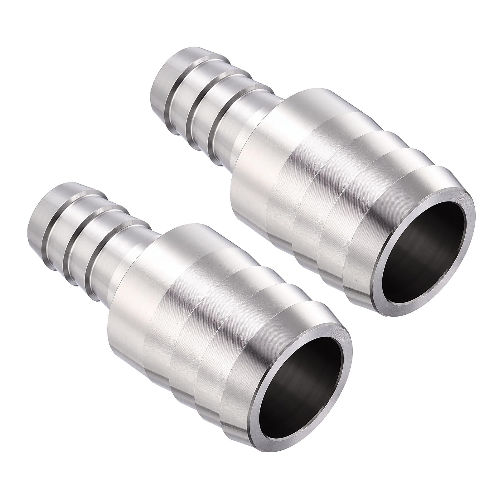 Kozelo Pack of 2, 304 Stainless Steel Hose Barbs Fittings 1 1/2"(40mm) Hose Barbs to 3/4"(20mm) Fittings