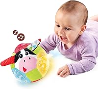 Vista 2 de Yookidoo Baby Lights N' Music Friends Ball Un juguete musical suave para recién nacido con estrellas intermitentes y tres animales de granja