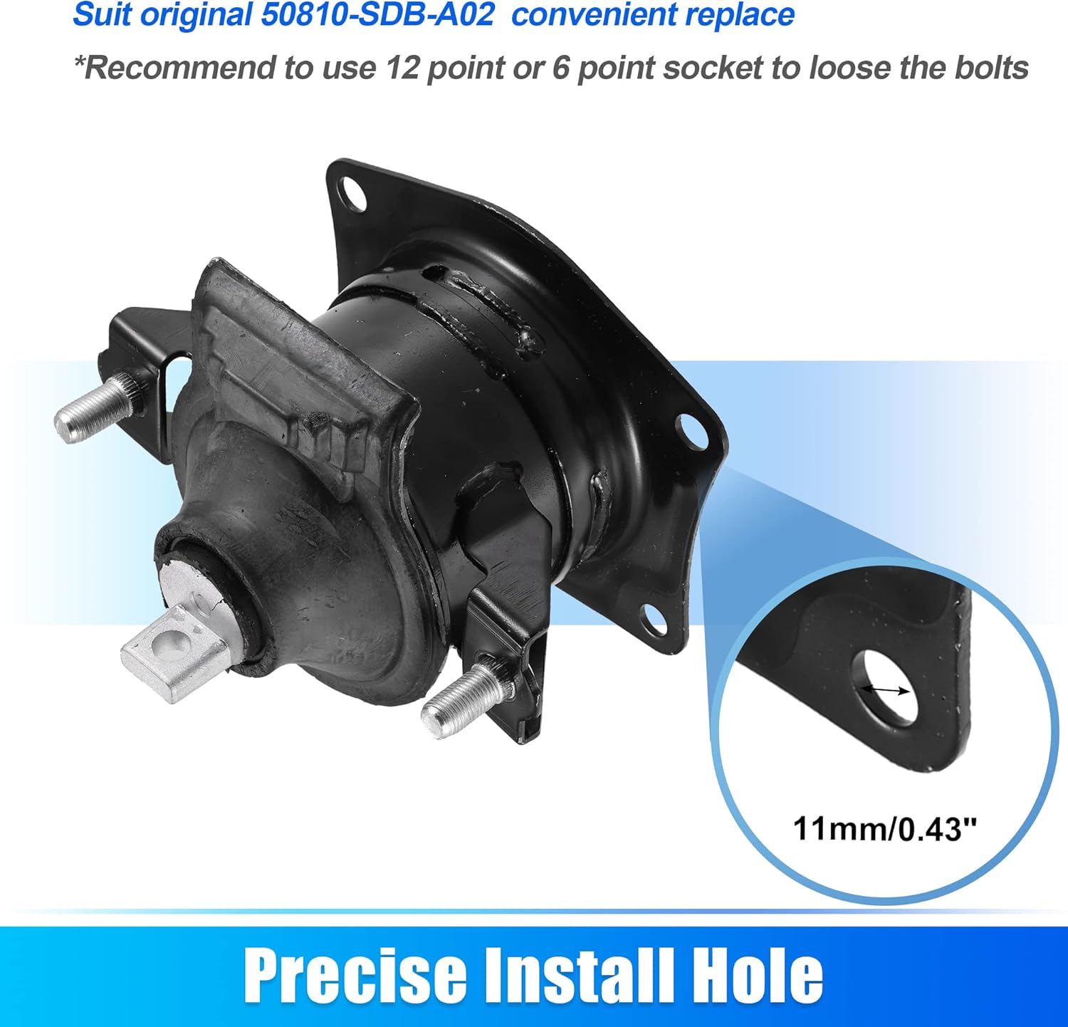 X AUTOHAUX Engine Motor Mount Rear 50810-SDB-A02 for Honda Accord 2003-2005 Engine Mount Bracket 1 Pcs