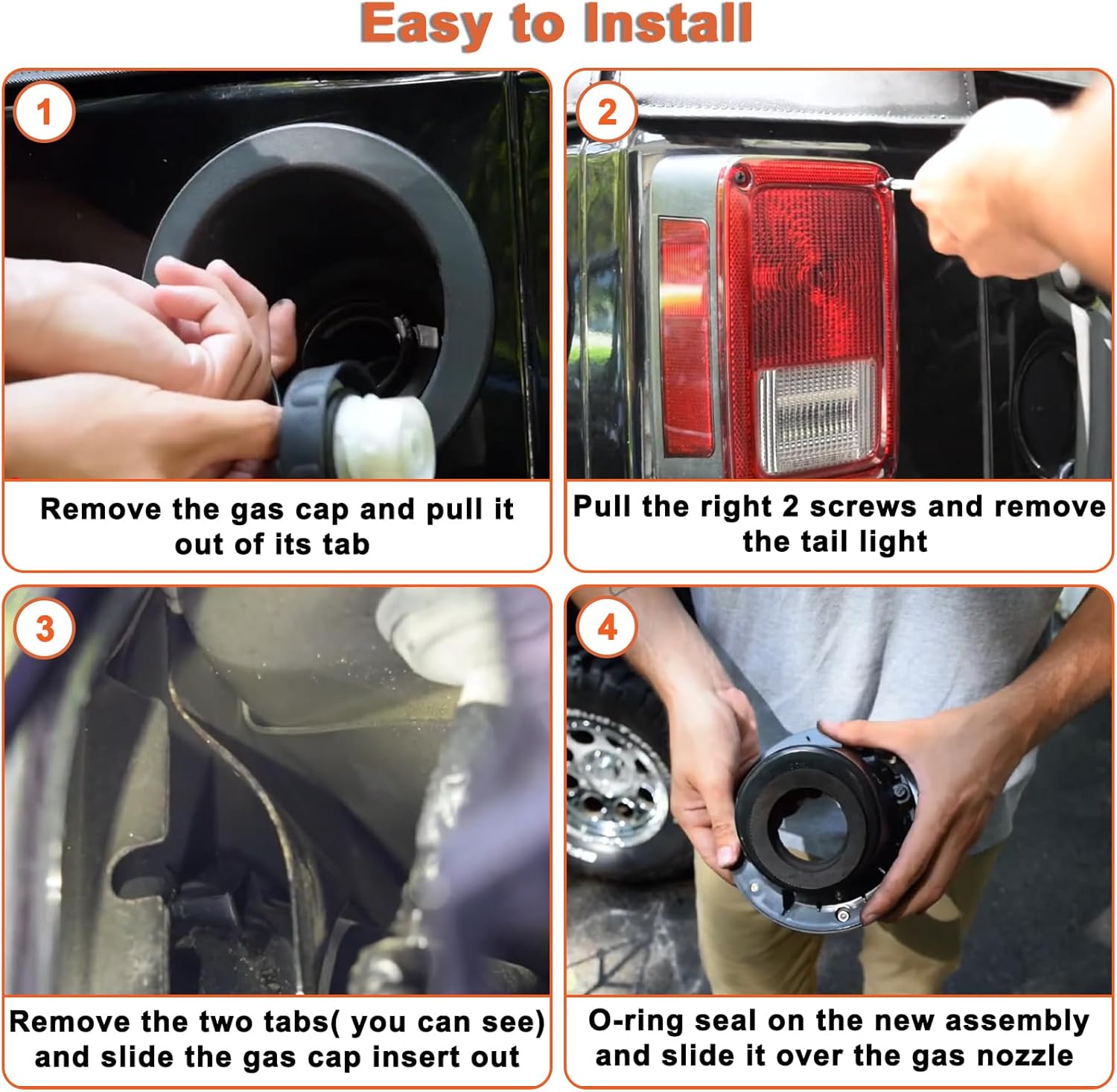MuHize Fuel Filler Tank Door, Gas Cover Cap for Jeep Wrangler TJ 1997-2006, Easy to Install, Rust Resistant, Heavy Duty Fuel Door Cover Replacement