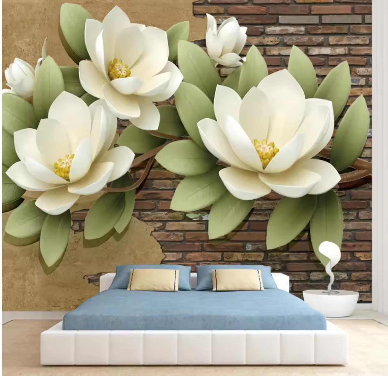 Tapety ściany do sypialni kwiatowy ceglany tapety wystrój domu tapety 3D, 3D, 200 x 140 cm