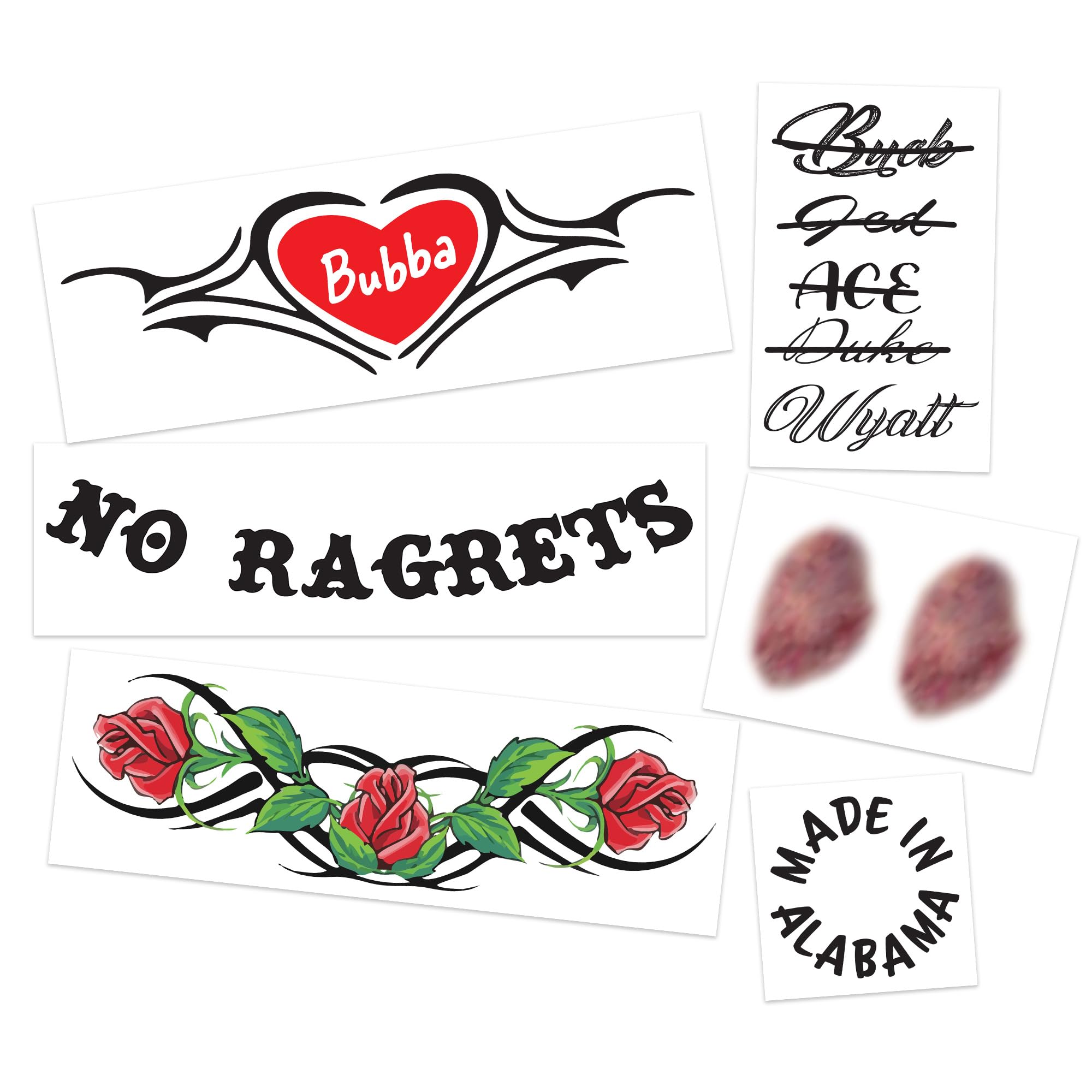 Female White Trash Temporary Tattoos/Easier than makeup/Perfect for Halloween/HillBilly Costume Idea