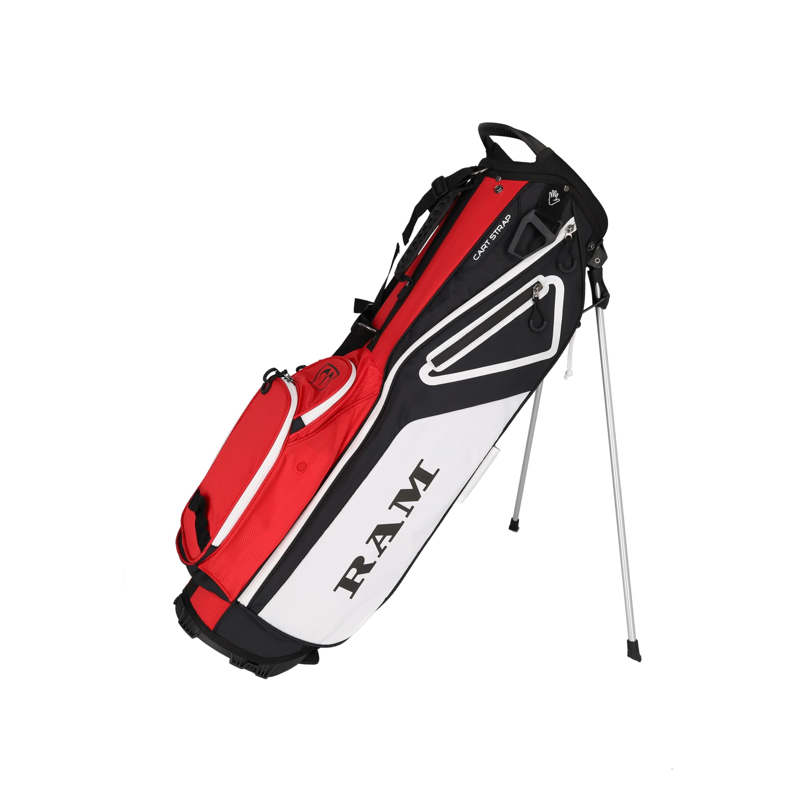 Ram Golf 7.5" Sunday Golf Carry/Stand Bag, Black/Red