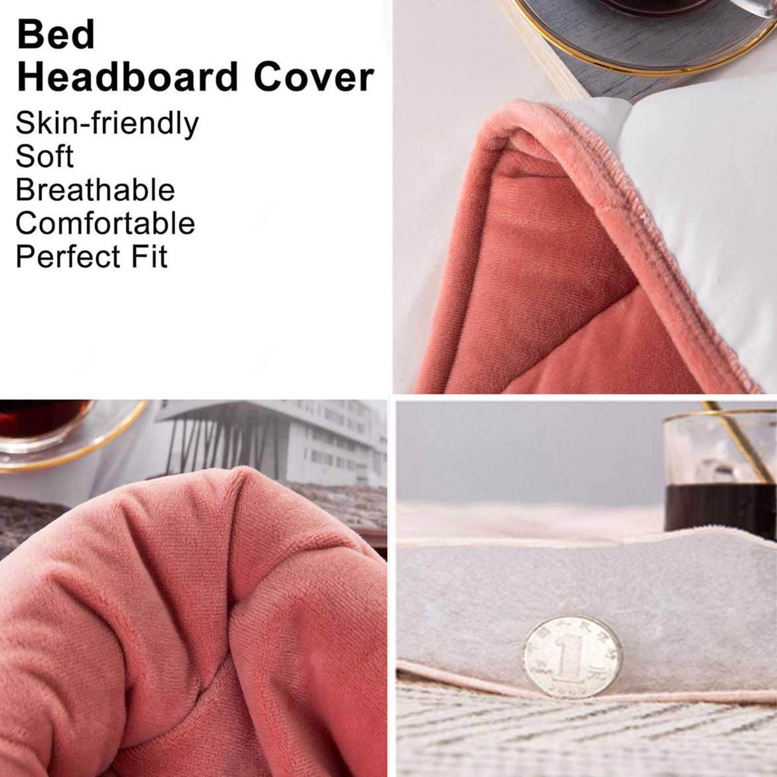 Copertura Testiera Letto Matrimoniale Copritestata Letto Matrimoniale Cuscini Testata Letto Matrimoniale Ferro Battuto Velluto Elasticizzato Tessuto Universale,marrone-200cm