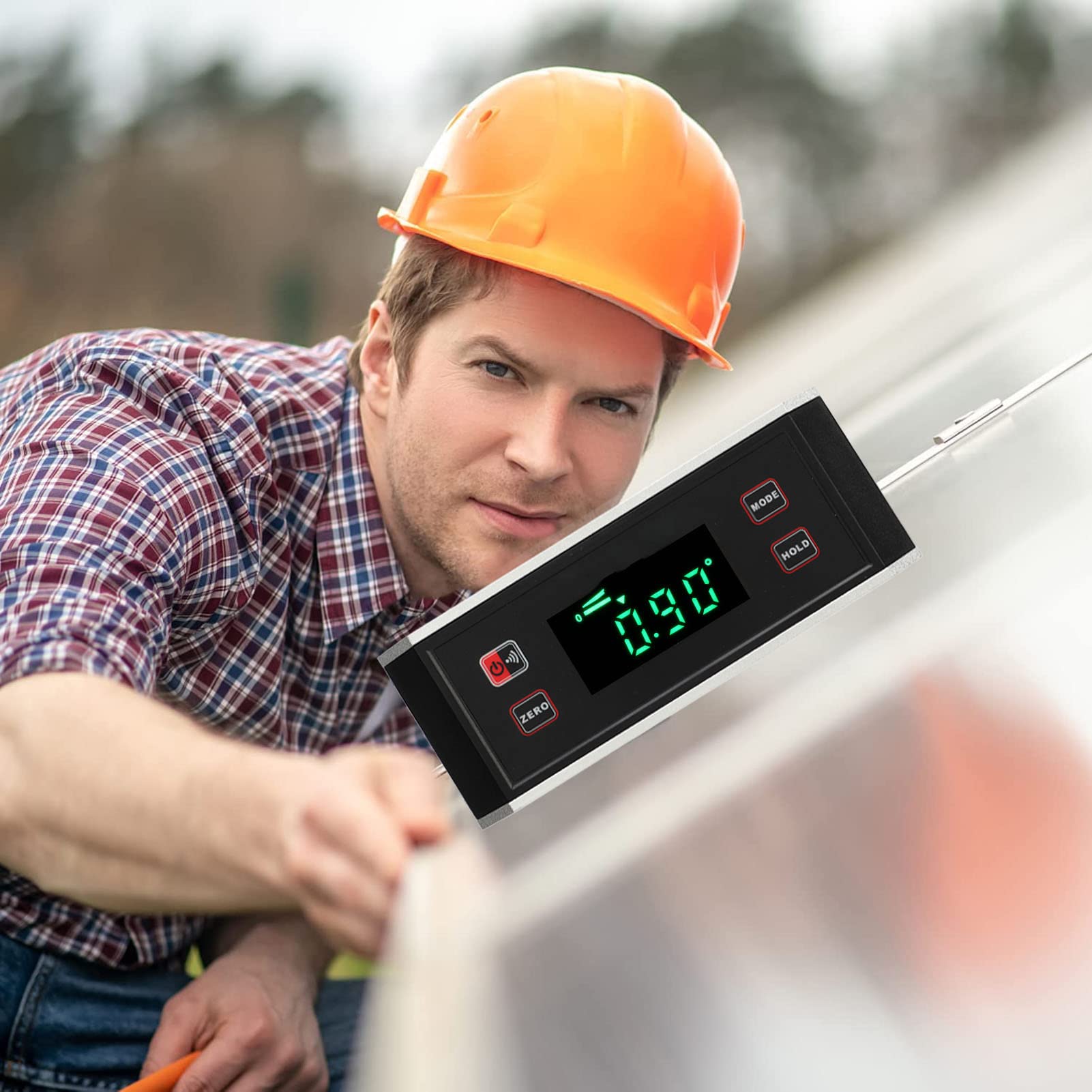 Hyuduo Mirino Angolare Digitale, Inclinometro Digitale con Base Magnetica con Scanalatura a V con Schermo LCD Retroilluminato Impermeabile, Goniometro per la Misurazione dell'angolo per la