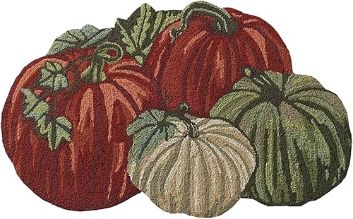 Miniatura 4 de FRJINIE Alfombra de calabaza de otoño, 31 x 22 pulgadas, antideslizante, lavable, tapete de bienvenida, bonito tapete de Halloween, Acción de