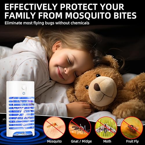 Miniatura 3 de Paquete de 2 exterminadores de insectos para interiores, exterminadores electrónicos de mosquitos eléctricos para mosquitos con lámpara ultravioleta