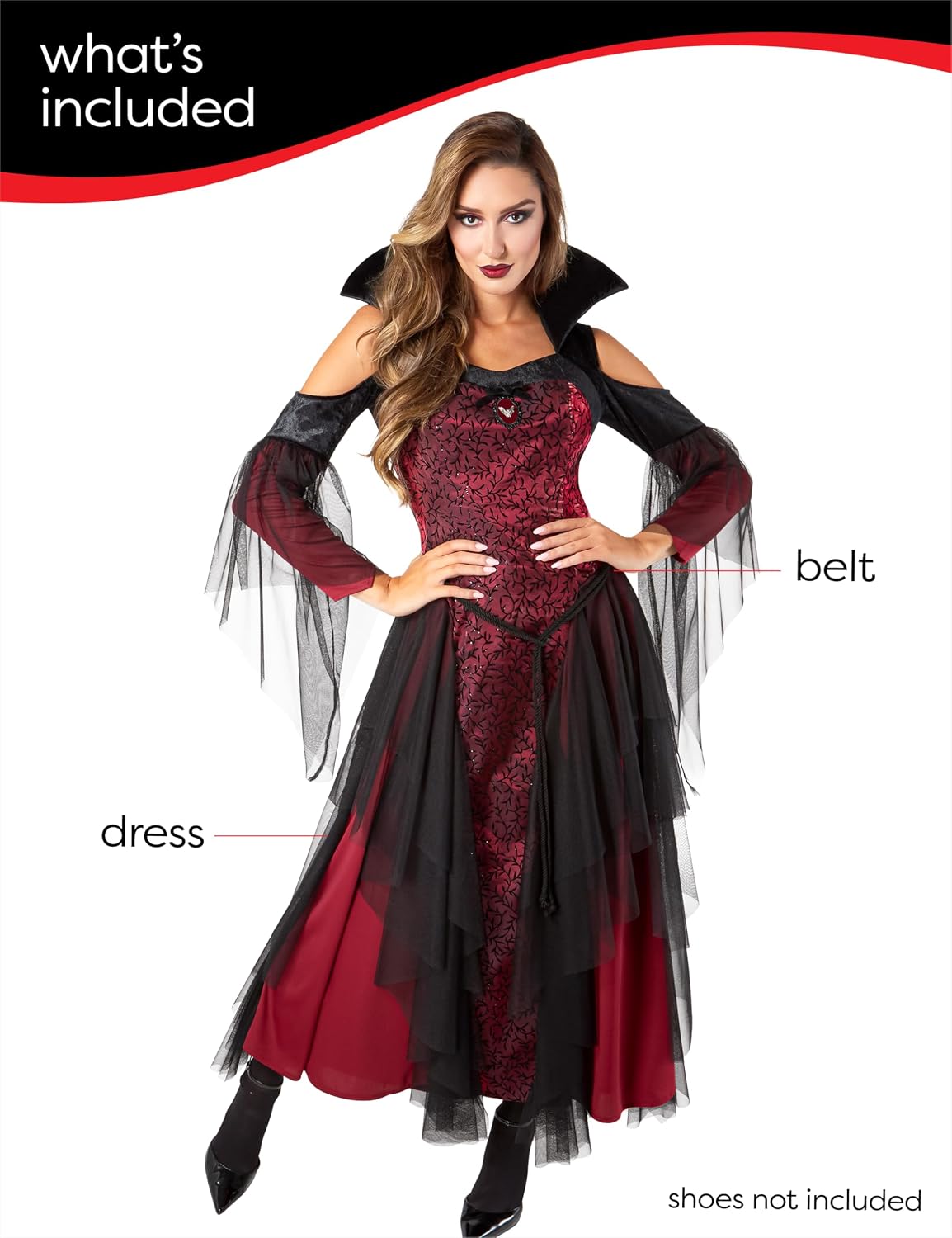 Rubies Vampiress Costume Dress for Adults, Women's Large