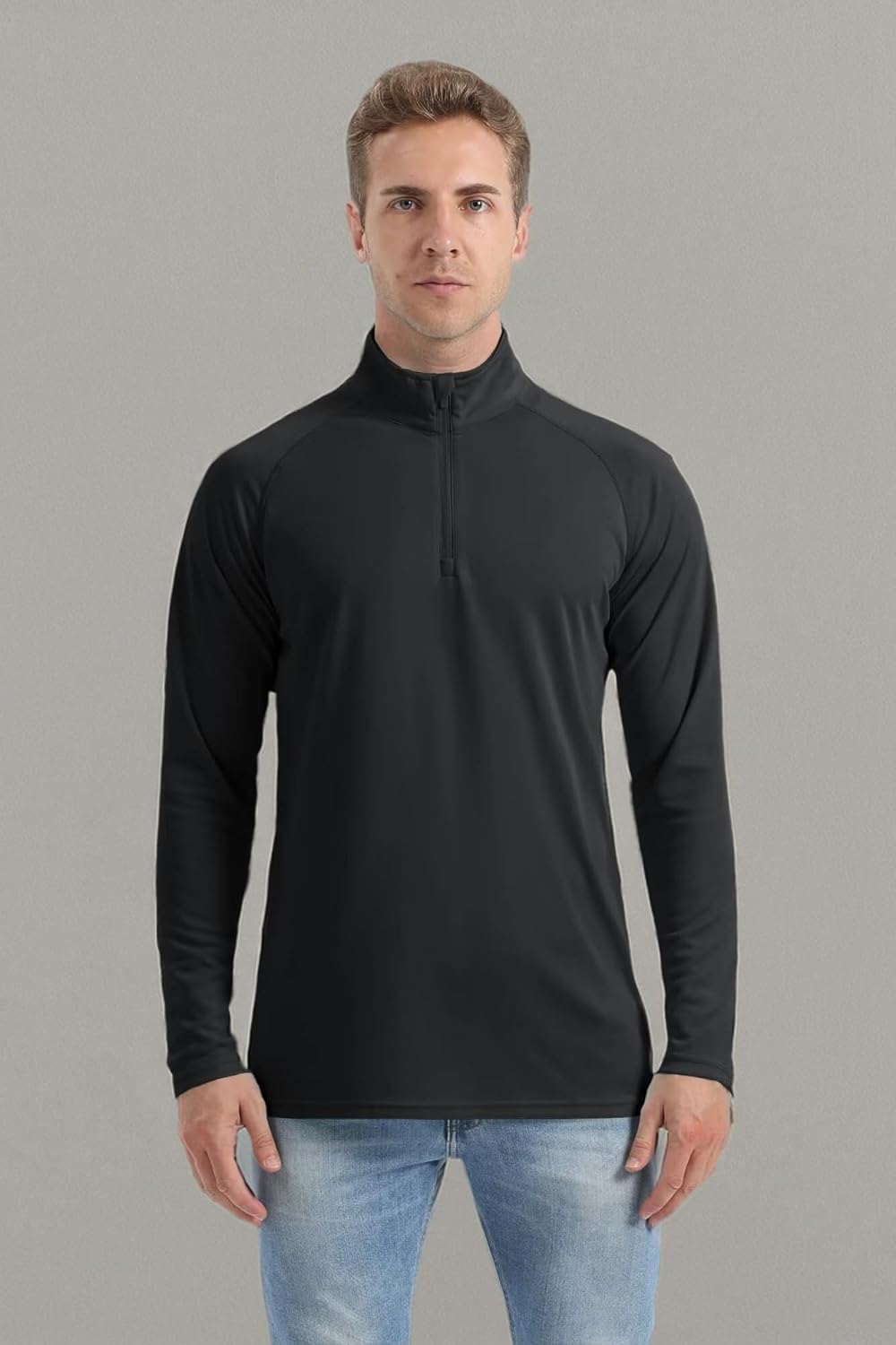 Boladeci Men's UPF 50+ Sun Shirts 1/4 Zip Long Sleeve SPF UV Protection Lightweight Quick Dry Quarter Zip Golf Shirts - Image 8