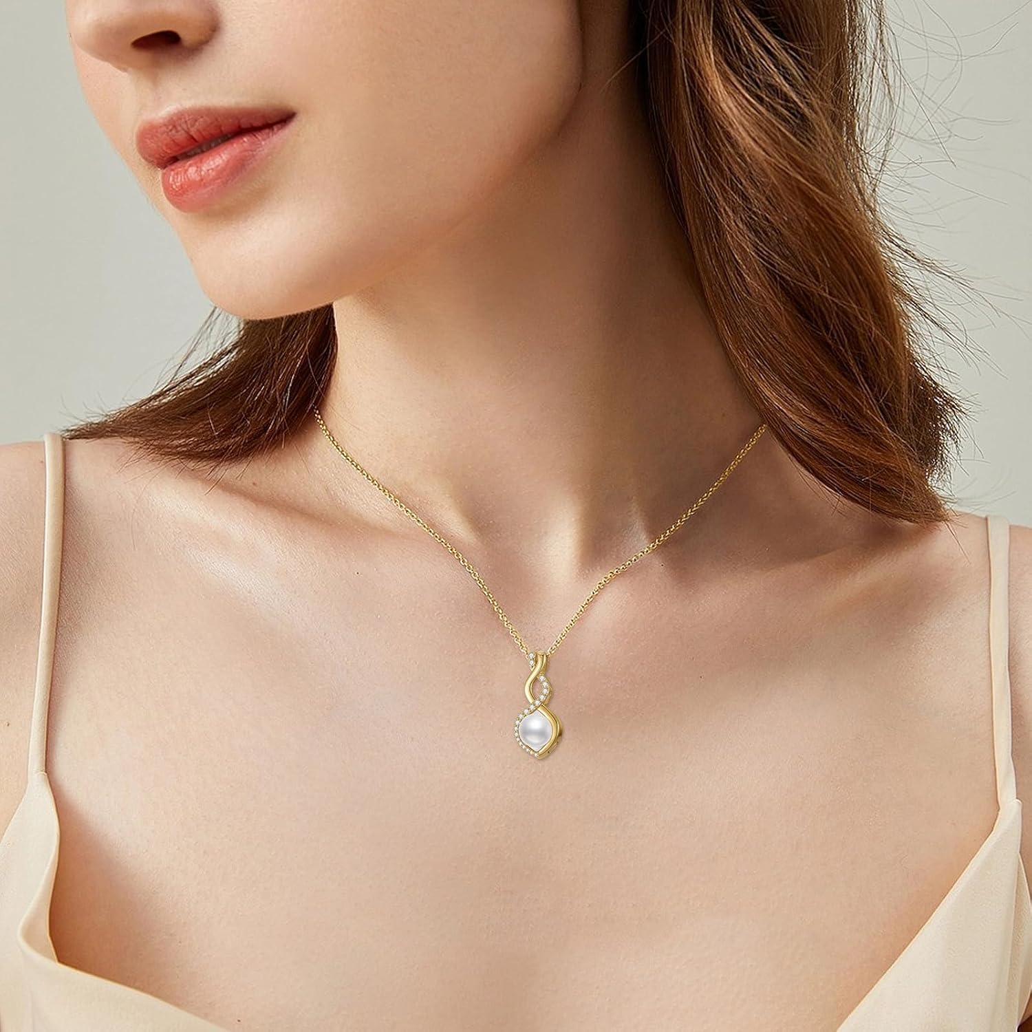 LONAGO Infinity Urn Necklace for Ashes, Sterling Silver/Gold Plated Birthstone Infinity Cremation Jewelry Gift Keepsakes Locket Necklace for Women Men Pet Human Ashes