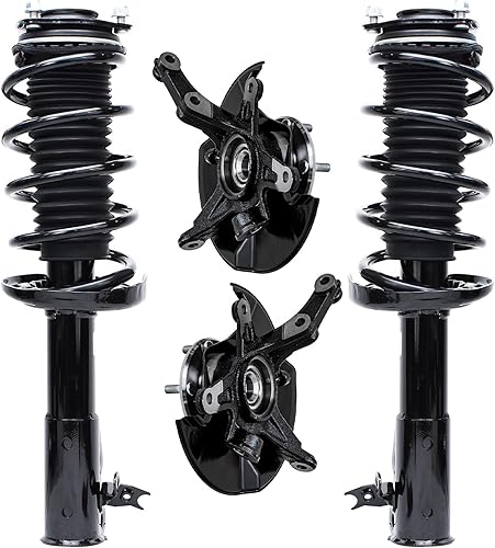 Detroit Axle - Nudillos de dirección delanteros con bujes + puntales rápidos con montaje de resorte helicoidal de repuesto para Honda Civic Sedan