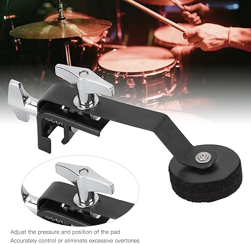 Miniatura 6 de Amortiguador de tambor silenciador de tambor con abrazadera externa silenciador con almohadilla de fieltro para práctica de control de tono,