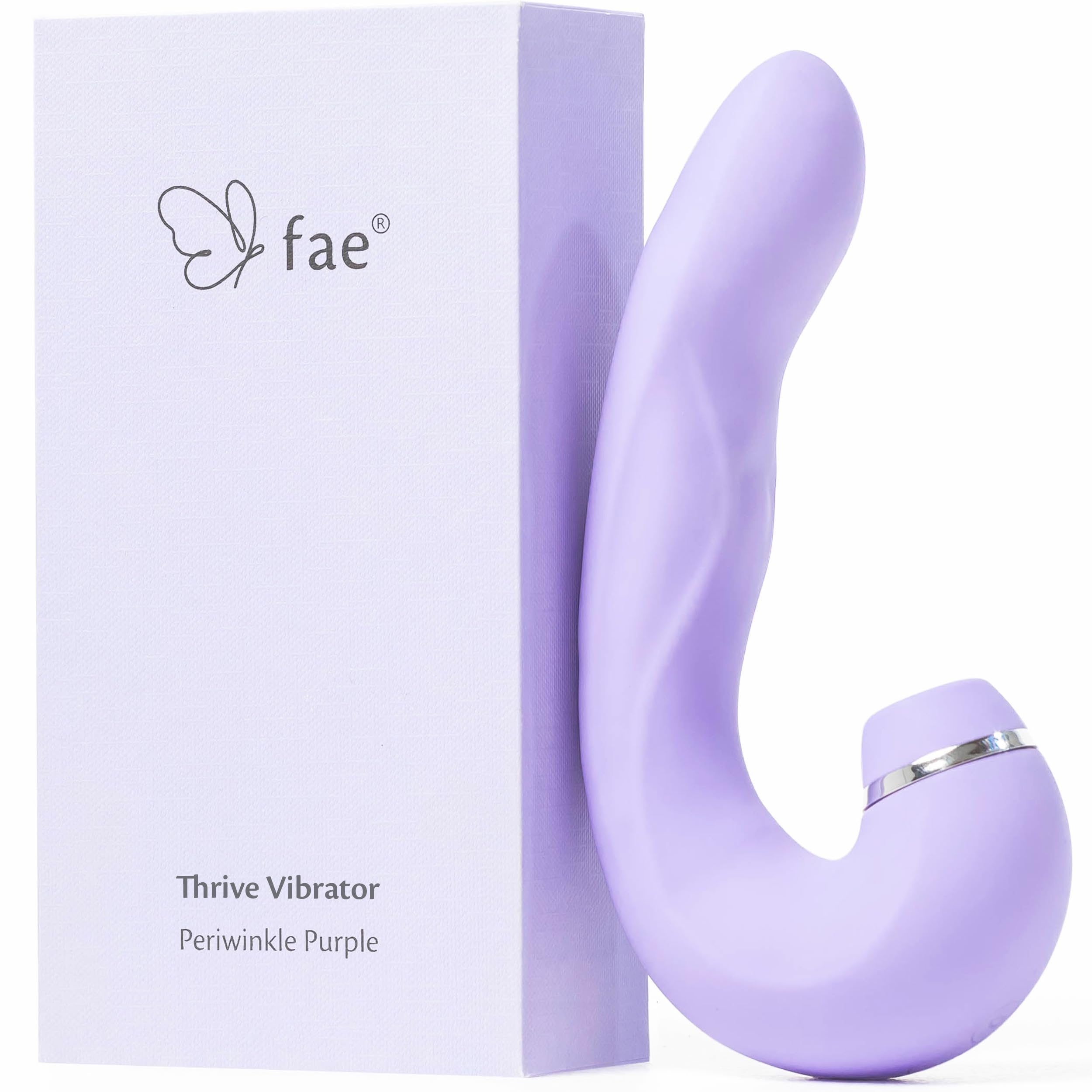 Fae Vibration für Frauen Dildo Vibrator - 3IN1 G-Punkt- und Klitoris-Stimulator mit Saug-, Druck- und Vibrationsfunktion - Wiederaufladbares Silikon Sexspielzeug - Thrive, Periwinkle Purple