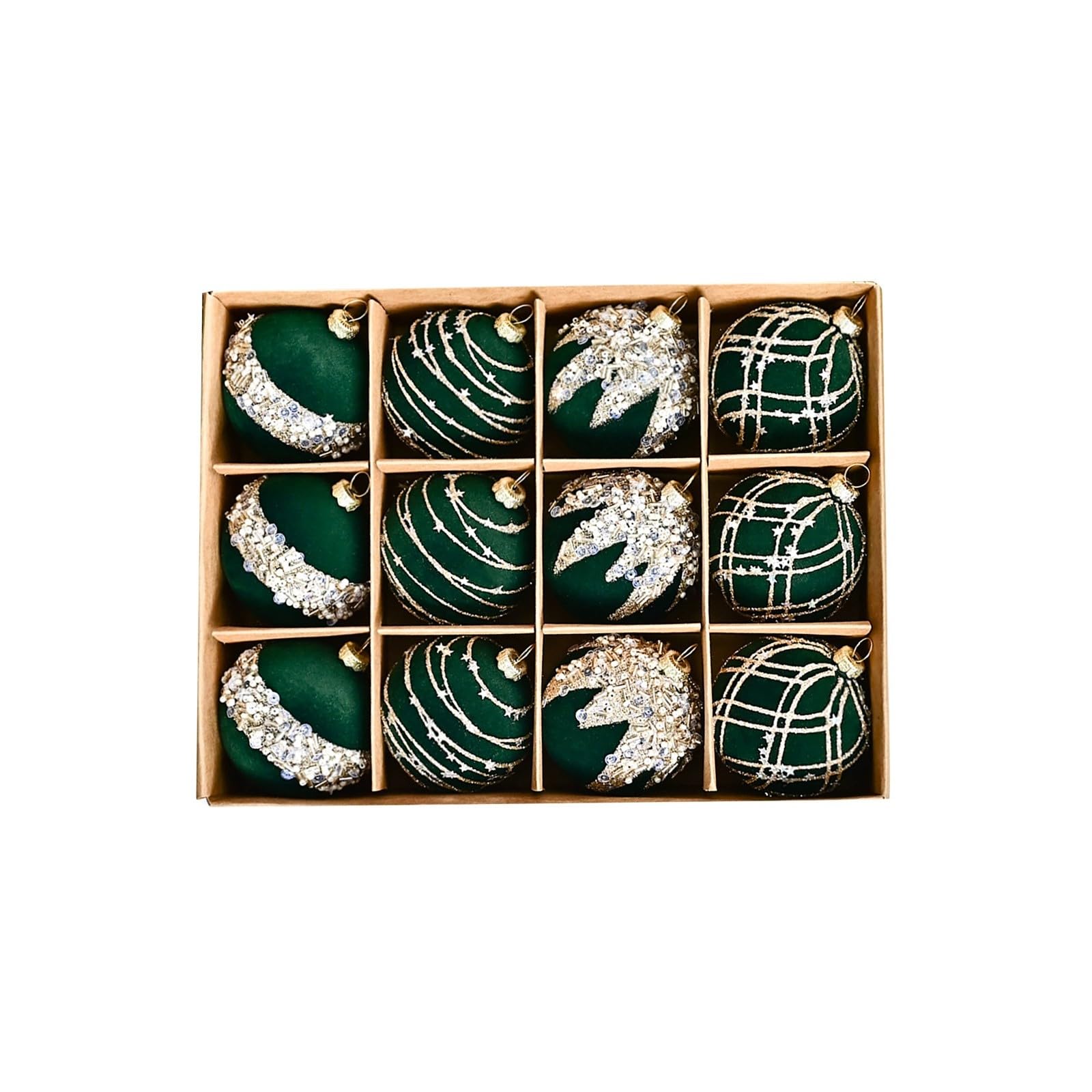 Árbol de Navidad pintado con textura de alta calidad, 6 cm, color caqui, exquisito colgante 062256