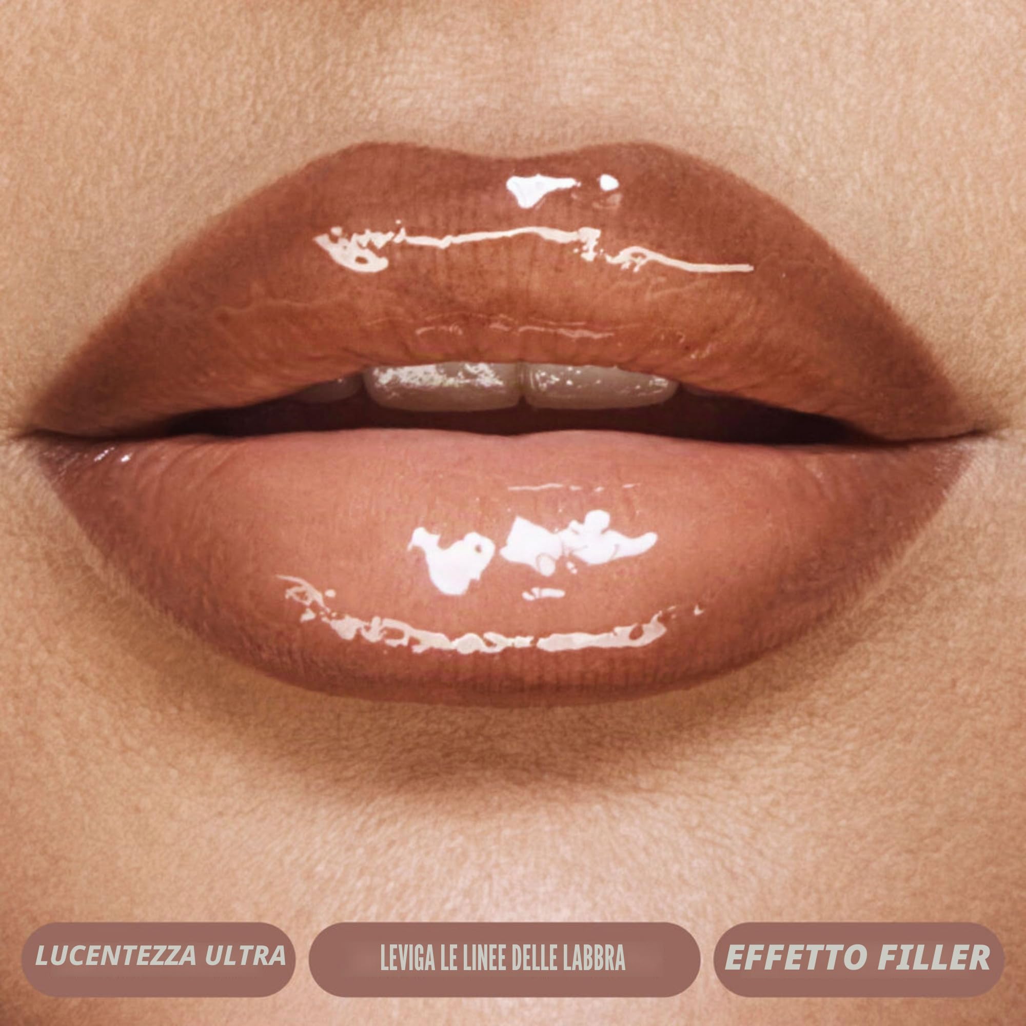 HUDA BEAUTY ORIGINAL | Juicy Bombshell LiP DUO Kit - Astuccio per trucco labbra | 1 rossetto Contour 2.0 - Bombshell Pinky Brown (0,3 g) + 1 FAUX FILLER (1,9 ml) | by BELLA