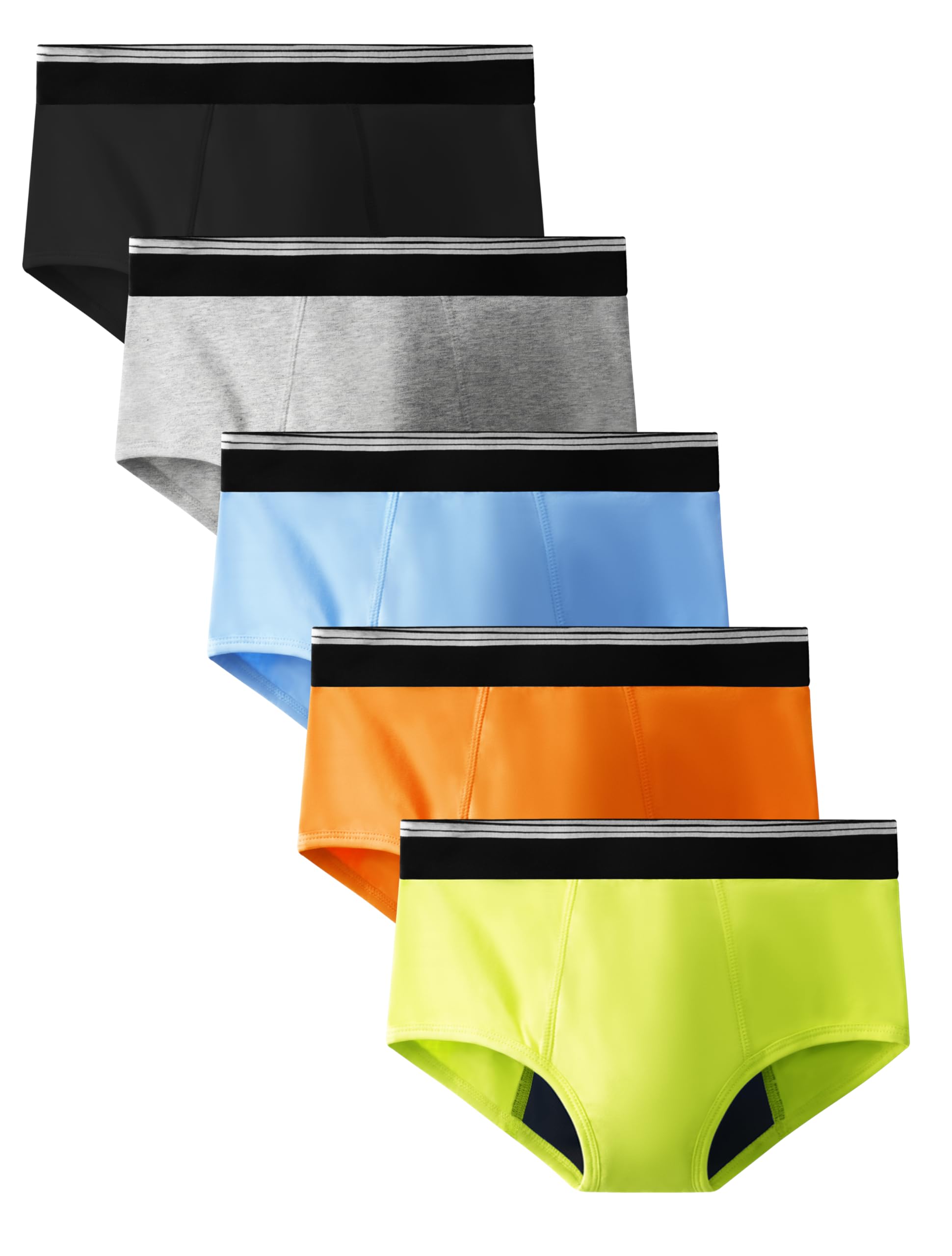 TIICHOO Incontinence Underwear for Boys Washable Absorbent Leakproof Boxer Briefs 5 Pack