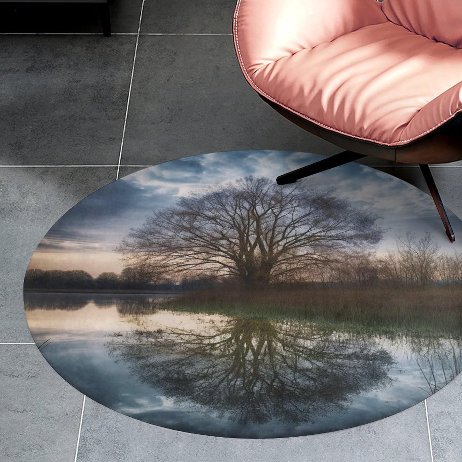 Tapis rond absorbant antidérapant contre l'humidité des sols de buanderie et salon