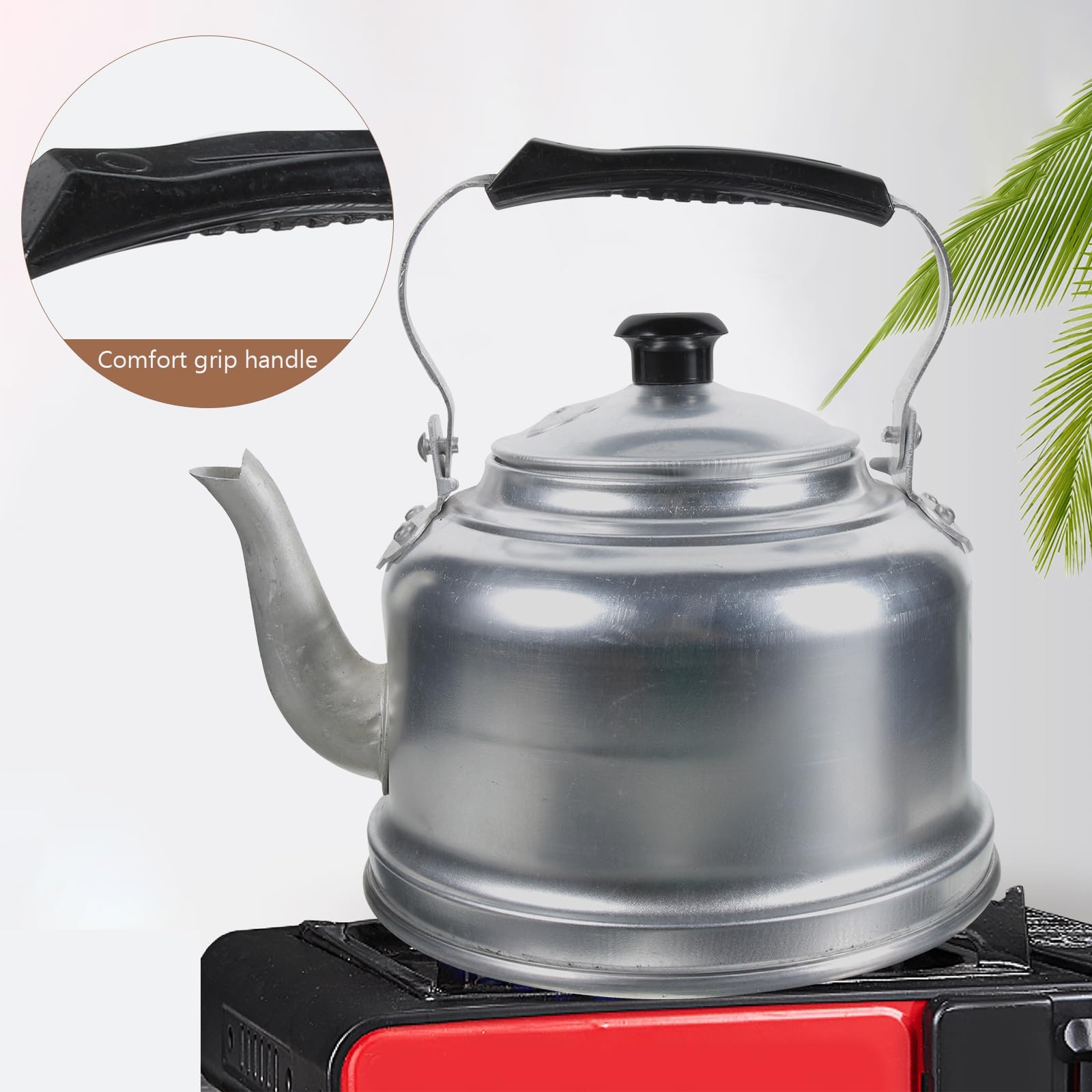 Tetera de Aluminio de 4l Silbato, Resistente para Cocina