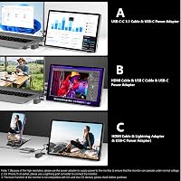 Pisichen 10.1" QHD 2.5K IPS Hordozható Érintőképernyős Monitor HDMI USB-C 5