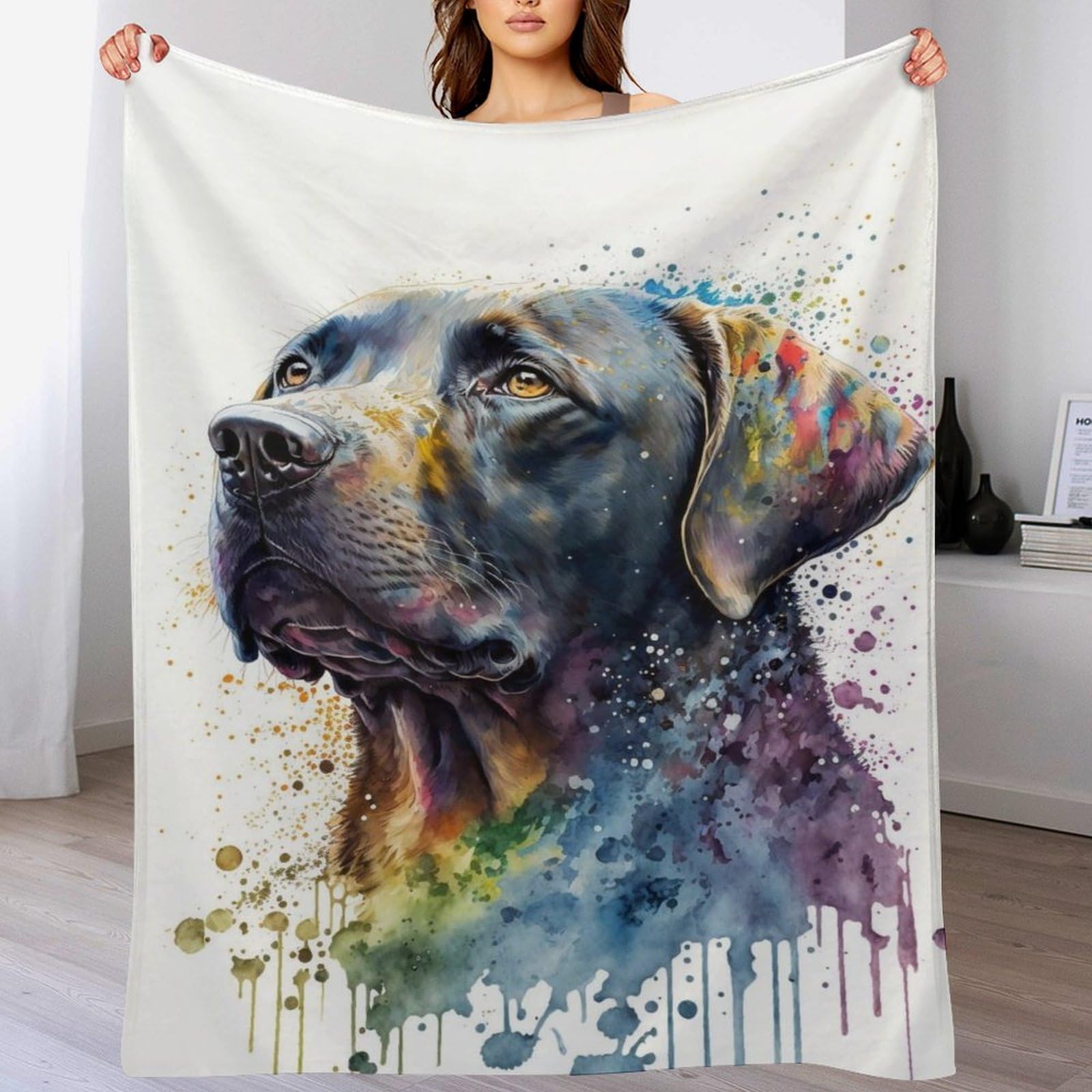 Couverture flannel motif chien 150x200cm le cadeau idéal pour les amoureux des animaux